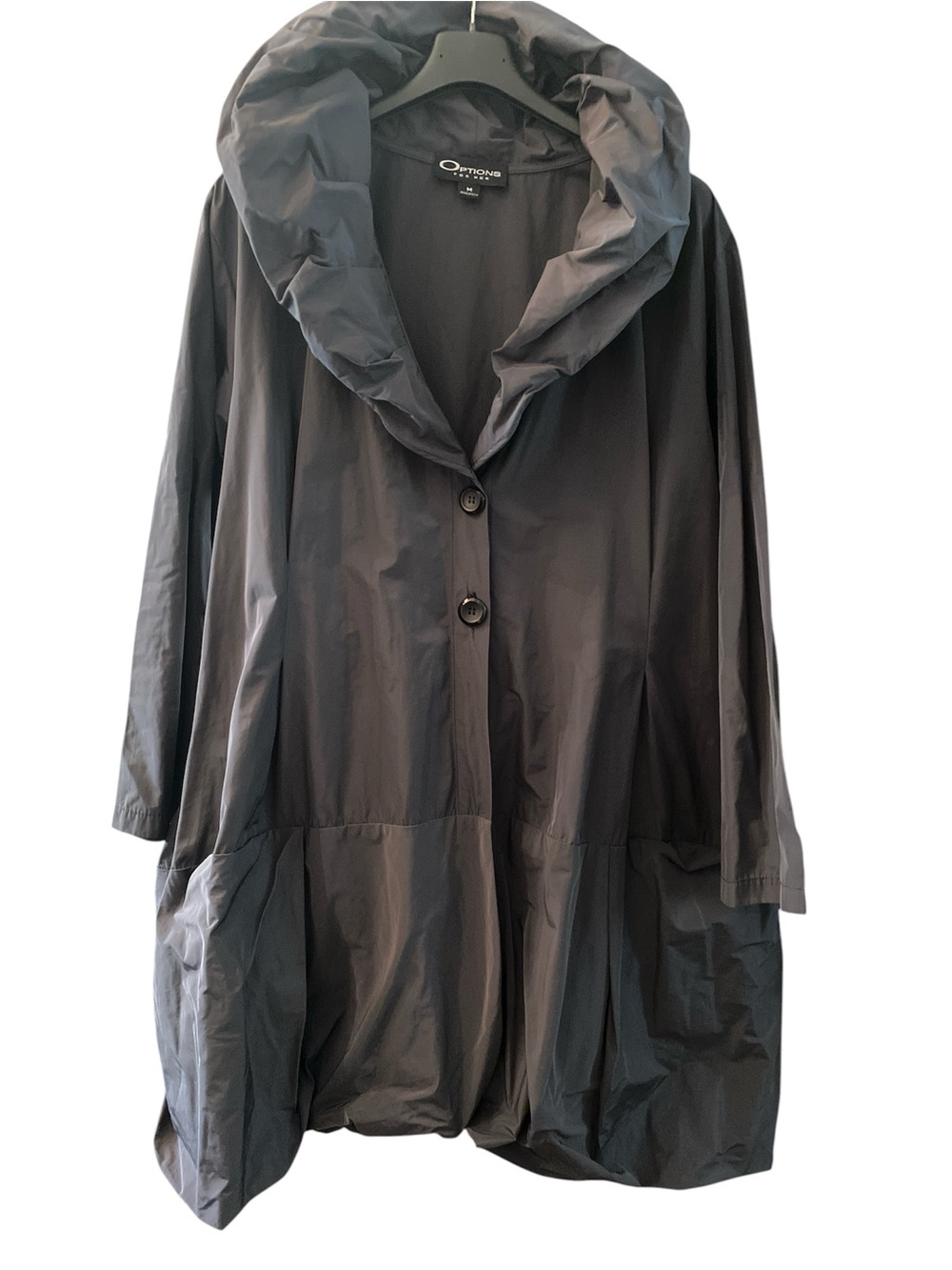 Options for Her Gray Long Sculptural Jacket Size Medium